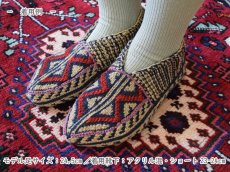 画像4: 新品 イラン製 アクリル混ウール ショート くるぶし丈 23-24 cm 手編み靴下 ニットルームソックス Long Knit Room Socks n-as2324-110h2a3 (4)