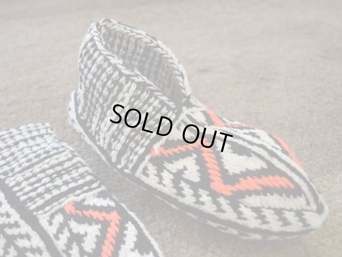 画像3: 新品 イラン製 アクリル混ウール ショート くるぶし丈 23-24 cm 手編み靴下 ニットルームソックス Long Knit Room Socks n-as2324-113h2a3 (3)