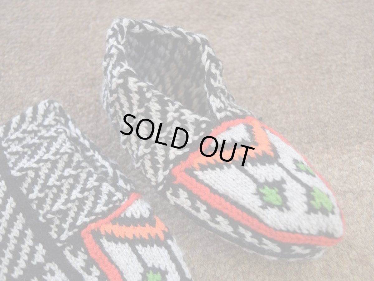 画像3: 新品 イラン製 アクリル混ウール ショート くるぶし丈 23-24 cm 手編み靴下 ニットルームソックス Long Knit Room Socks n-as2324-111h2a3 (3)