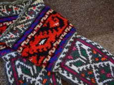 画像3: 新品 イラン製 アクリル混ウール ミドル 20-21 cm 手編み靴下 ニットルームソックス Long Knit Room Socks n-am2021-104h4a5 (3)