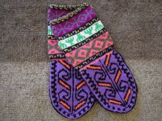 画像1: 新品 イラン製 アクリル混ウール ミドル 20-21 cm 手編み靴下 ニットルームソックス Long Knit Room Socks n-am2021-105h4a5 (1)