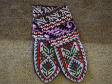 画像1: 新品 イラン製 アクリル混ウール ミドル 20-21 cm 手編み靴下 ニットルームソックス Long Knit Room Socks n-am2021-106h4a5 (1)