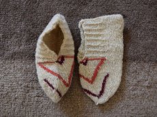 画像1: 新品 イラン製 ウール ショート くるぶし丈 21-22 cm 手編み靴下 ニットルームソックス Long Knit Room Socks n-ws2122-116h2a3 (1)