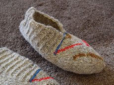 画像3: 新品 イラン製 ウール ショート くるぶし丈 21-22 cm 手編み靴下 ニットルームソックス Long Knit Room Socks n-ws2122-115h2a3 (3)