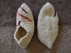 画像2: 新品 イラン製 ウール ショート くるぶし丈 21-22 cm 手編み靴下 ニットルームソックス Long Knit Room Socks n-ws2122-116h2a3 (2)