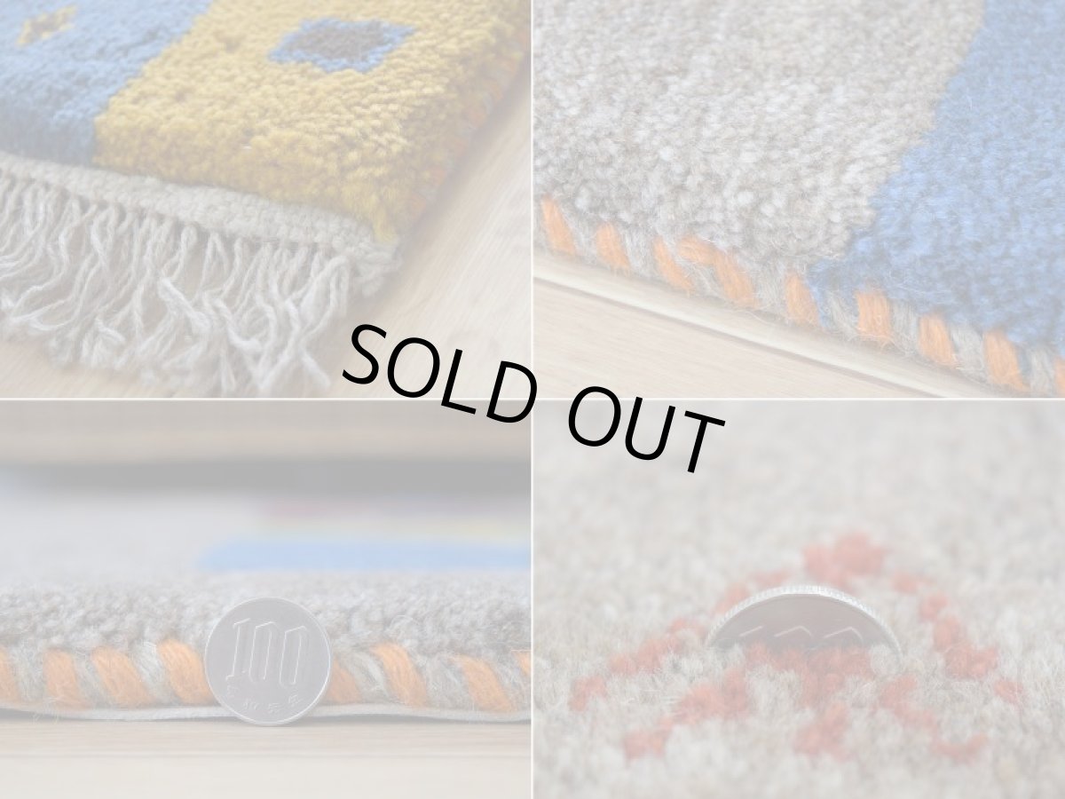 画像20: 新品 ペルシャ ギャッベ 縦1.9m 横1.2m 2.3㎡ 〜2帖 2人掛けソファ サイズ 185 × 120 cm No.1943 肉厚 天然 草木染 ウール ギャベ 手織り ハンドメイド ラグ 絨毯 カーペット ロリバフト リビングルームソファ足元やベッドサイドに パッチワーク系デザイン グレー マルチカラー n-1943-185120s042a013 (20)
