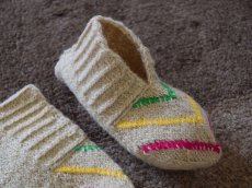 画像3: 新品 イラン製 ウール ショート くるぶし丈 21-22 cm 手編み靴下 ニットルームソックス Long Knit Room Socks n-ws2122-117h2a3 (3)
