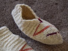 画像3: 新品 イラン製 ウール ショート くるぶし丈 21-22 cm 手編み靴下 ニットルームソックス Long Knit Room Socks n-ws2122-116h2a3 (3)