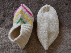 画像2: 新品 イラン製 ウール ショート くるぶし丈 21-22 cm 手編み靴下 ニットルームソックス Long Knit Room Socks n-ws2122-117h2a3 (2)