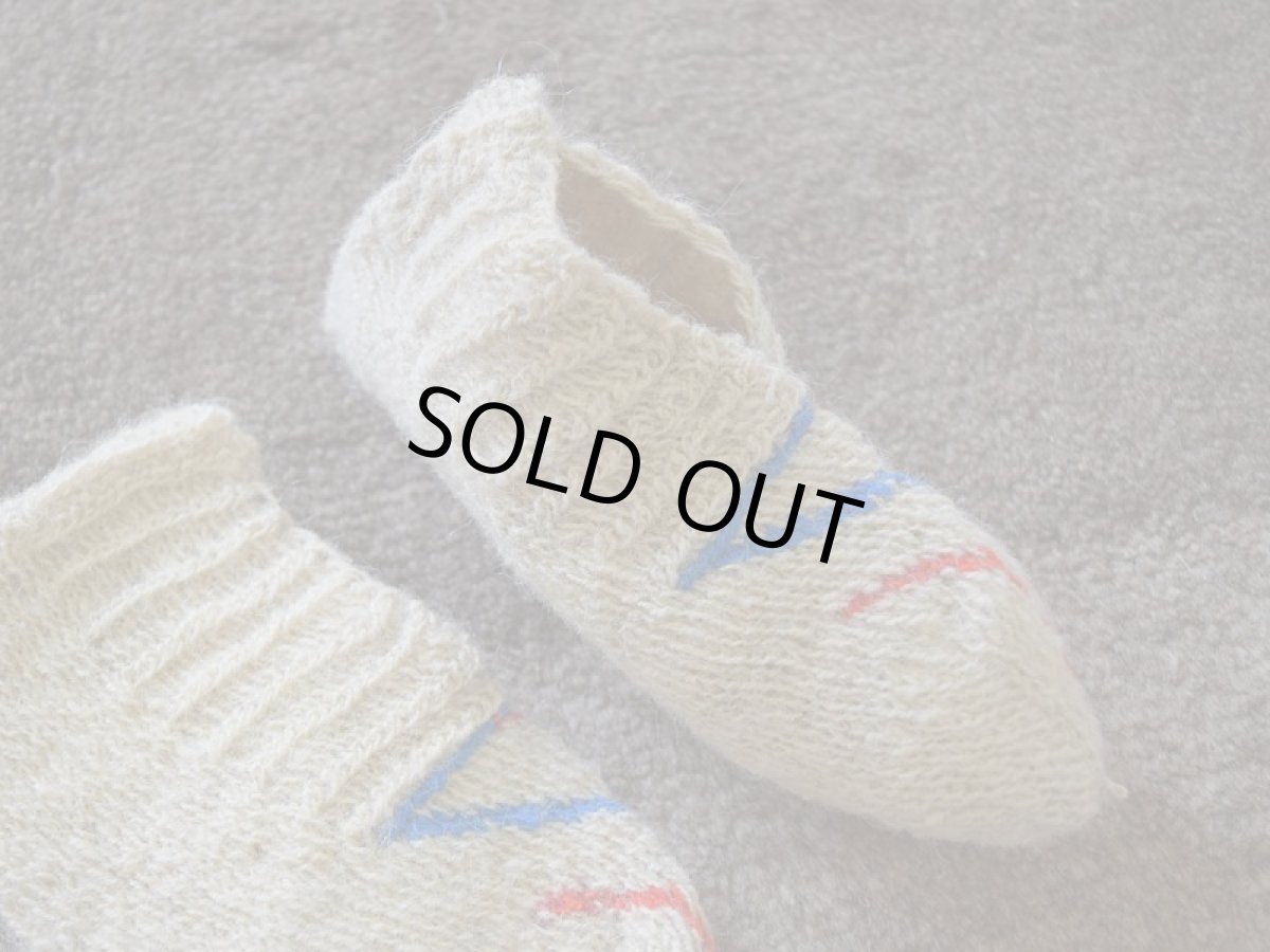 画像3: 新品 イラン製 ウール ショート くるぶし丈 22-23 cm 手編み靴下 ニットルームソックス Long Knit Room Socks n-ws2223-118h2a3 (3)