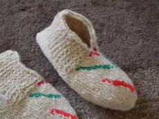 画像3: 新品 イラン製 ウール ショート くるぶし丈 22-23 cm 手編み靴下 ニットルームソックス Long Knit Room Socks n-ws2223-119h2a3 (3)