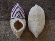 画像2: 新品 イラン製 ウール ショート くるぶし丈 23-24 cm 手編み靴下 ニットルームソックス Long Knit Room Socks n-ws2324-122h2a3 (2)