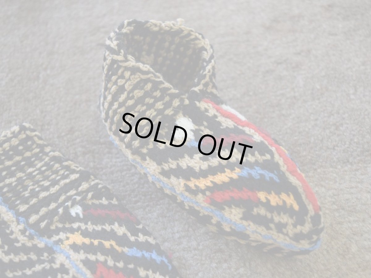 画像3: 新品 イラン製 アクリル混ウール ショート くるぶし丈 22-23 cm 手編み靴下 ニットルームソックス Long Knit Room Socks n-as2223-133h2a3 (3)