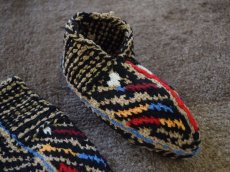 画像3: 新品 イラン製 アクリル混ウール ショート くるぶし丈 22-23 cm 手編み靴下 ニットルームソックス Long Knit Room Socks n-as2223-133h2a3 (3)