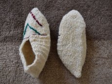 画像2: 新品 イラン製 ウール ショート くるぶし丈 22-23 cm 手編み靴下 ニットルームソックス Long Knit Room Socks n-ws2223-120h2a3 (2)