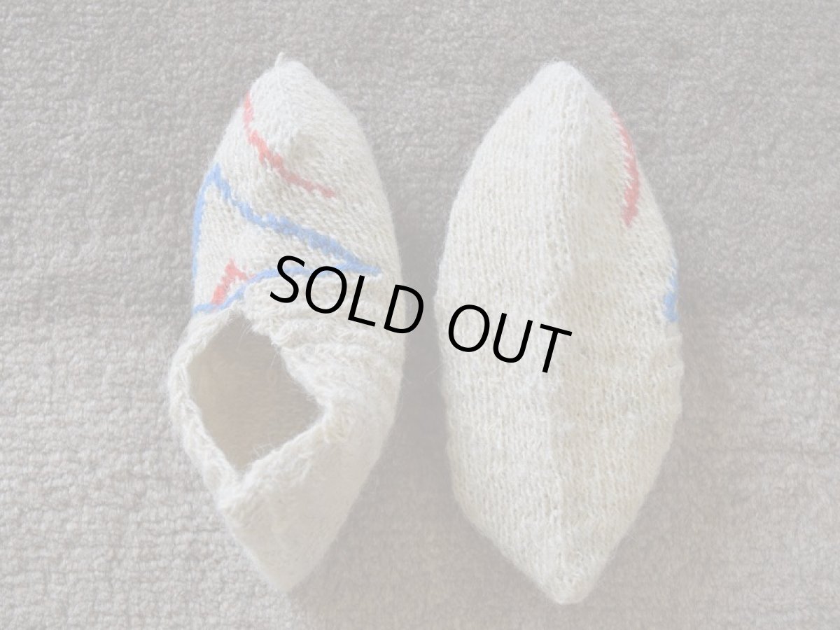 画像2: 新品 イラン製 ウール ショート くるぶし丈 22-23 cm 手編み靴下 ニットルームソックス Long Knit Room Socks n-ws2223-118h2a3 (2)