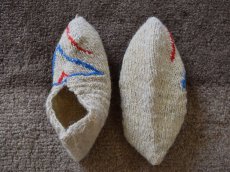 画像2: 新品 イラン製 ウール ショート くるぶし丈 22-23 cm 手編み靴下 ニットルームソックス Long Knit Room Socks n-ws2223-118h2a3 (2)