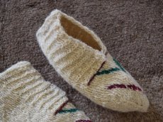 画像3: 新品 イラン製 ウール ショート くるぶし丈 22-23 cm 手編み靴下 ニットルームソックス Long Knit Room Socks n-ws2223-120h2a3 (3)