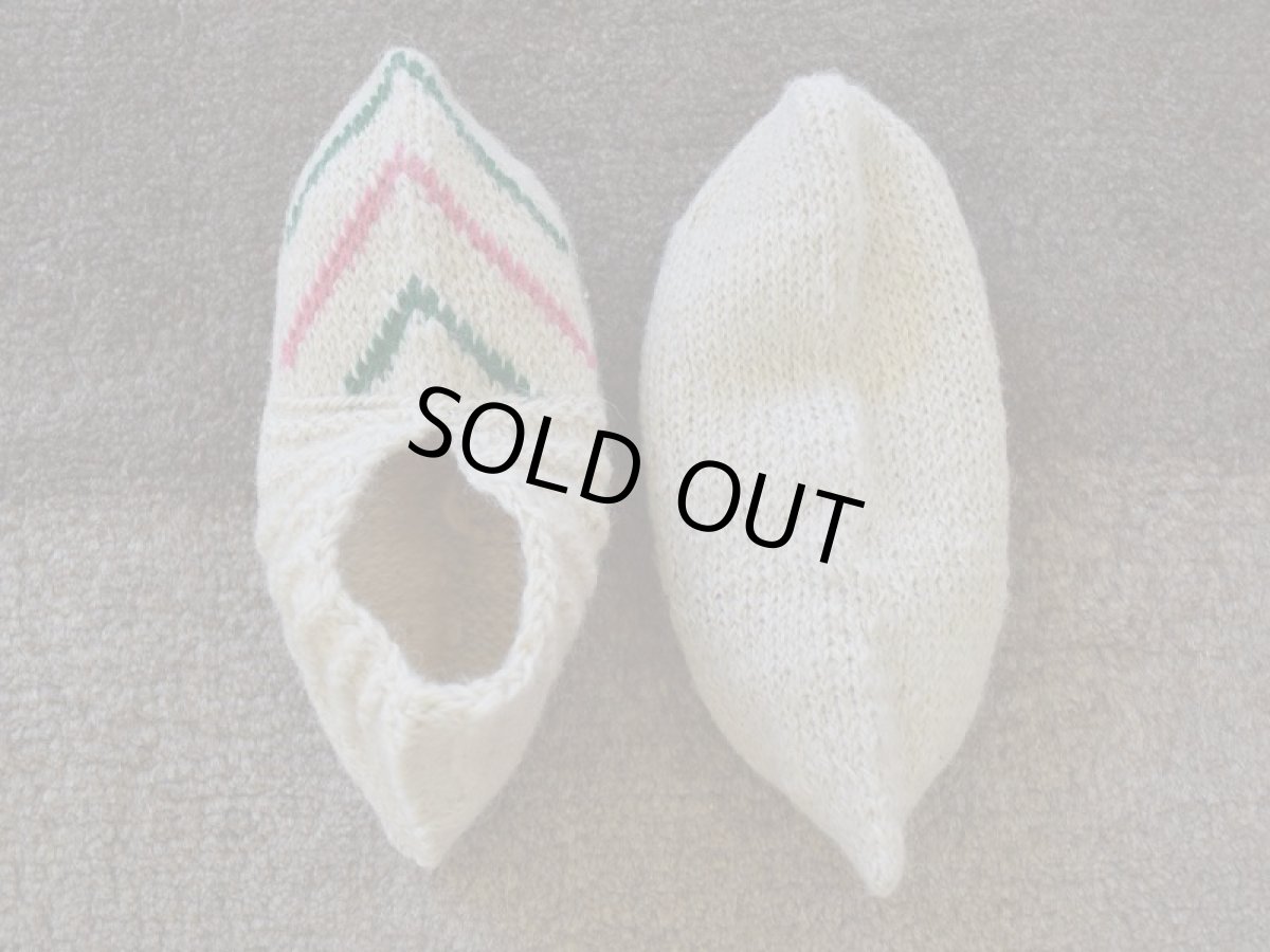 画像2: 新品 イラン製 ウール ショート くるぶし丈 26-27 cm 手編み靴下 ニットルームソックス Long Knit Room Socks n-ws2627-128h2a3 (2)