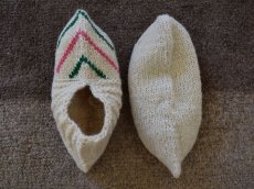 画像2: 新品 イラン製 ウール ショート くるぶし丈 26-27 cm 手編み靴下 ニットルームソックス Long Knit Room Socks n-ws2627-128h2a3 (2)
