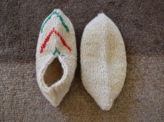 画像2: 新品 イラン製 ウール ショート くるぶし丈 23-24 cm 手編み靴下 ニットルームソックス Long Knit Room Socks n-ws2324-124h2a3 (2)