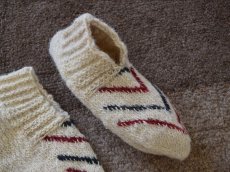 画像3: 新品 イラン製 ウール ショート くるぶし丈 23-24 cm 手編み靴下 ニットルームソックス Long Knit Room Socks n-ws2324-121h2a3 (3)