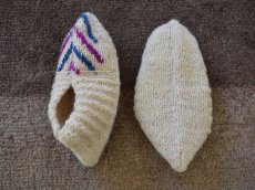 画像2: 新品 イラン製 ウール ショート くるぶし丈 23-24 cm 手編み靴下 ニットルームソックス Long Knit Room Socks n-ws2324-126h2a3 (2)
