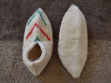 画像2: 新品 イラン製 ウール ショート くるぶし丈 23-24 cm 手編み靴下 ニットルームソックス Long Knit Room Socks n-ws2324-123h2a3 (2)