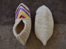 画像2: 新品 イラン製 ウール ショート くるぶし丈 23-24 cm 手編み靴下 ニットルームソックス Long Knit Room Socks n-ws2324-125h2a3 (2)