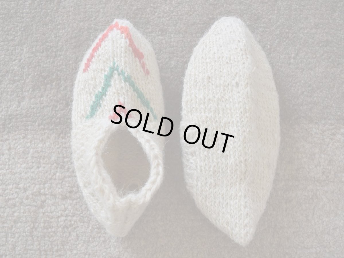 画像2: 新品 イラン製 ウール ショート くるぶし丈 22-23 cm 手編み靴下 ニットルームソックス Long Knit Room Socks n-ws2223-119h2a3 (2)