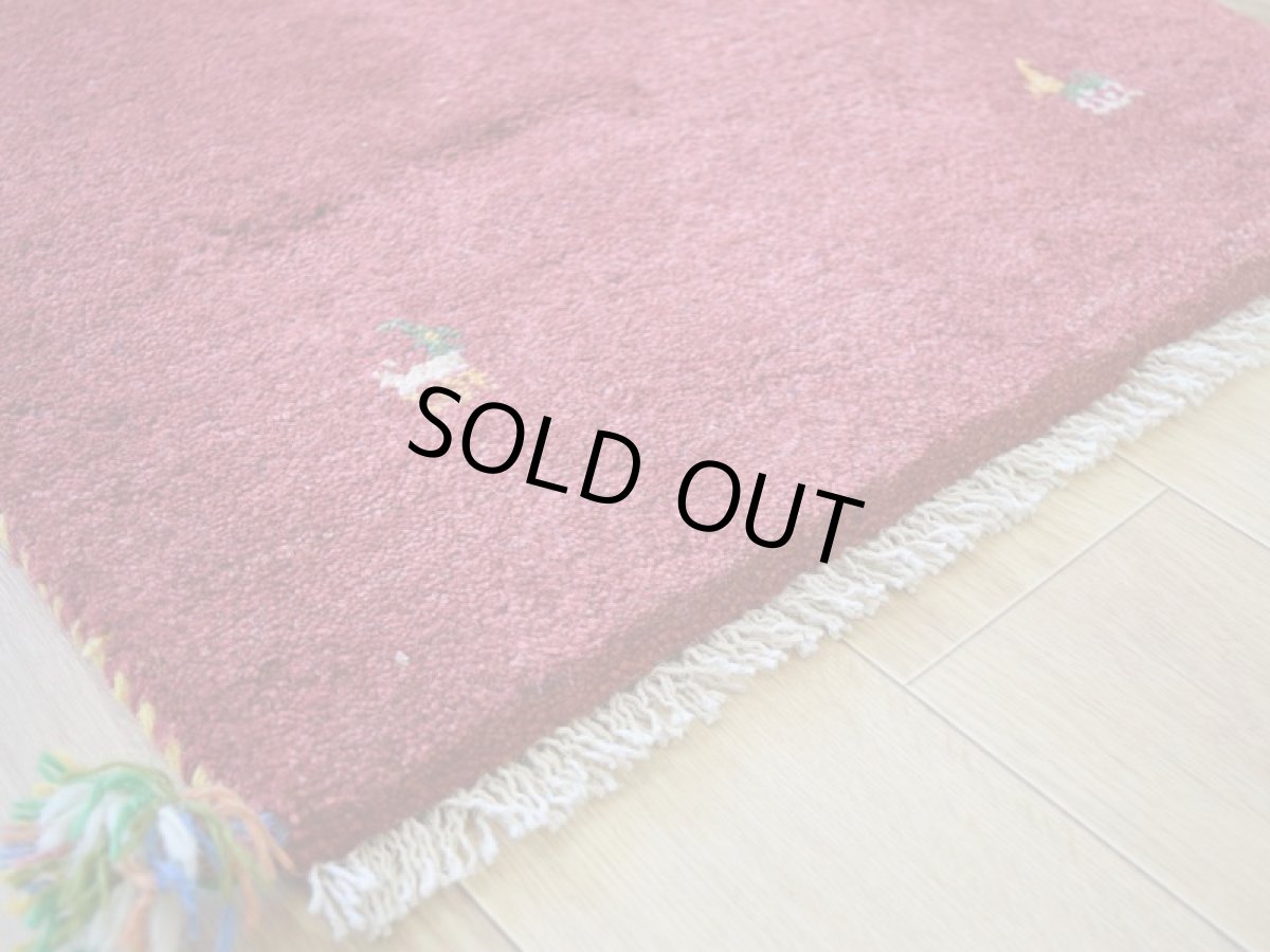 画像11: 新品 ペルシャ ギャッベ 玄関 マット サイズ 85 × 60 cm No.2225 肉厚 天然 ウール ギャベ 手織り ハンドメイド ラグ 絨毯 カーペット ロリバフト 玄関ドアマットのアクセントに 赤  n-2225-085060h001a031 (11)