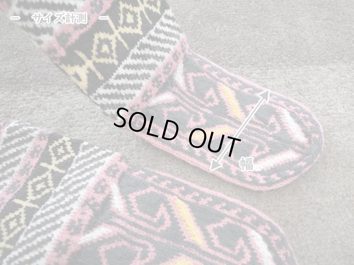 画像7: 新品 イラン製 アクリル混ウール ミドル 24-25 cm 手編み靴下 ニットルームソックス Long Knit Room Socks n-am2425-22h4a5 (7)