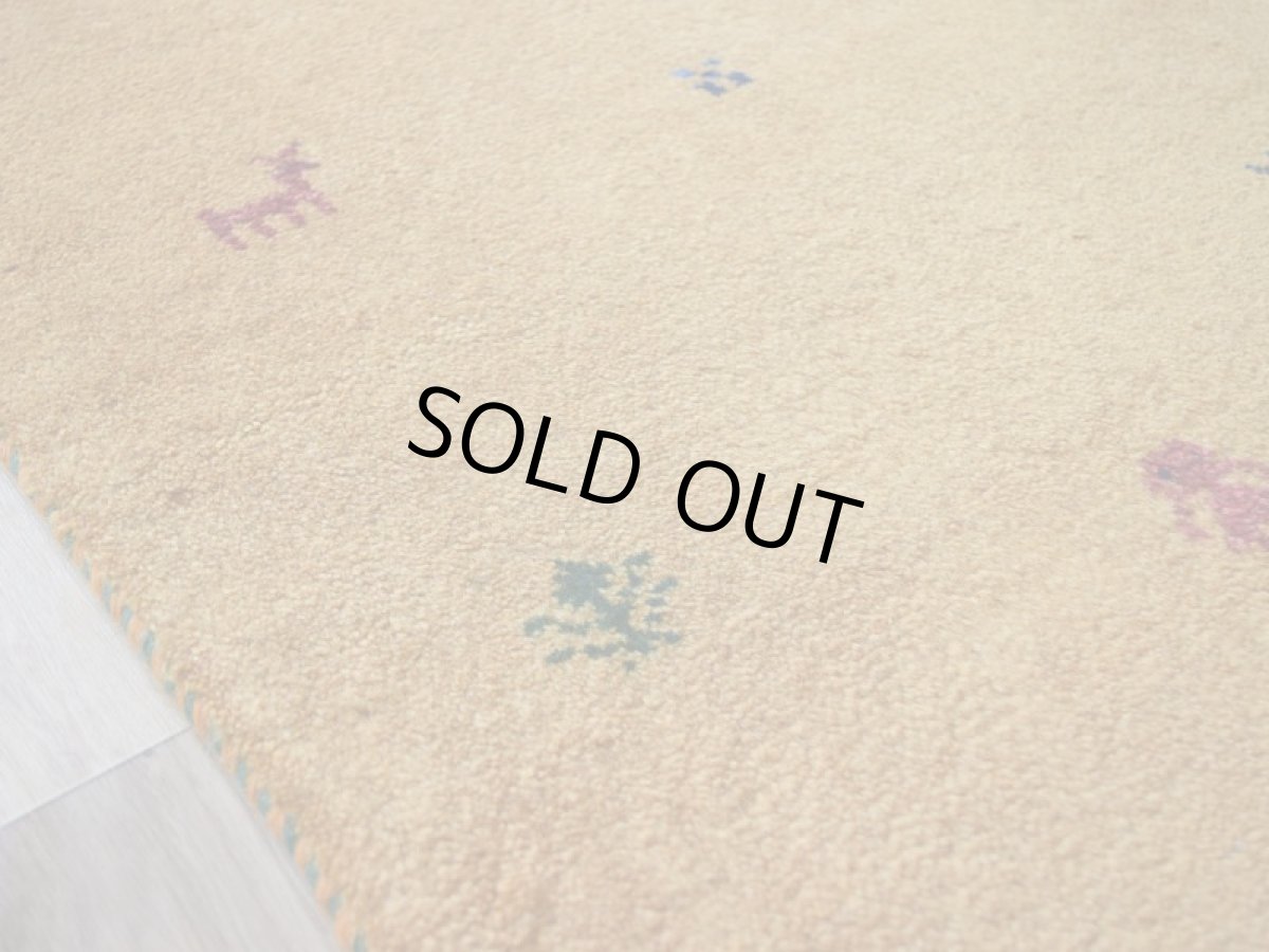 画像9: 新品 ペルシャ ギャッベ 玄関 マット サイズ 88 × 57 cm No.2223 肉厚 天然 ウール ギャベ 手織り ハンドメイド ラグ 絨毯 カーペット ロリバフト 玄関ドアマットのアクセントに イエロー 黄色 からし色  n-2223-088057h001a031 (9)