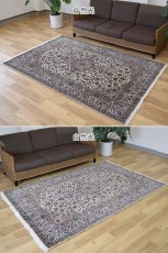 画像5: 美品 ペルシャ 絨毯 カシャーン 産 シャドサル工房 工房名入 縦2.5m 横1.5m 3.3㎡ 〜3.5帖程度 リビング ダイニング 2-3人掛けソファ サイズ 227 x 145 cm No.2635 コルクウール 手織り ラグ 敷物 カーペット メダリオン 生成り アイボリー ベージュ a-2635-227145s035a096 (5)