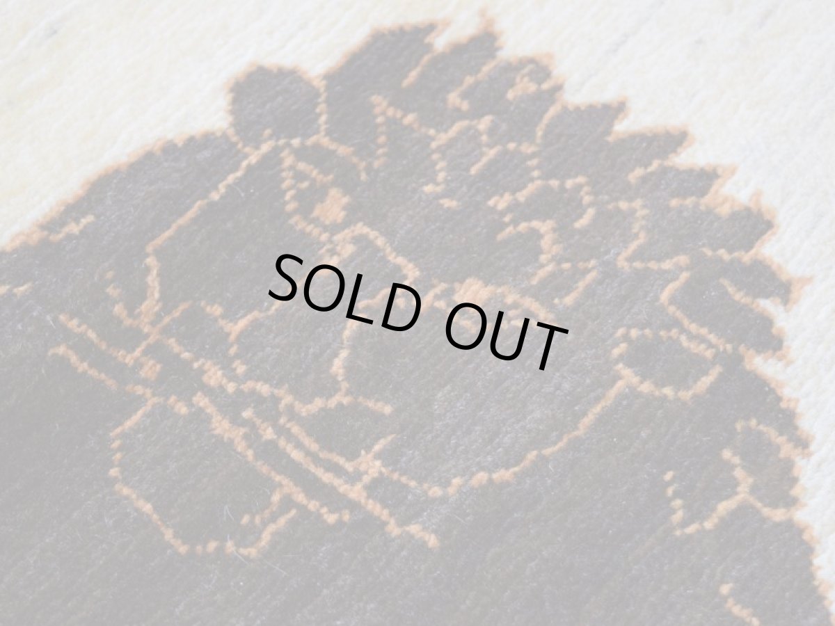 画像12: 新品 ペルシャ ギャッベ 縦1.2m アクセント ラグ サイズ 120 x 85 cm No.2374 肉厚 ウール 手織り ハンドメイド ギャベ マット カーペット  ライオンラグ ブラウン ベージュグレー 原毛系 n-2374-120085s101a531 (12)