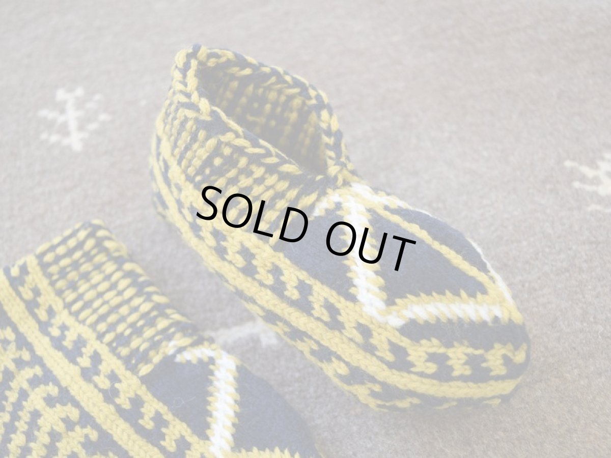 画像3: 新品 イラン製 アクリル混ウール ショート くるぶし丈 20-21 cm 手編み靴下 ニットルームソックス Long Knit Room Socks n-as2021-136h2a3 (3)