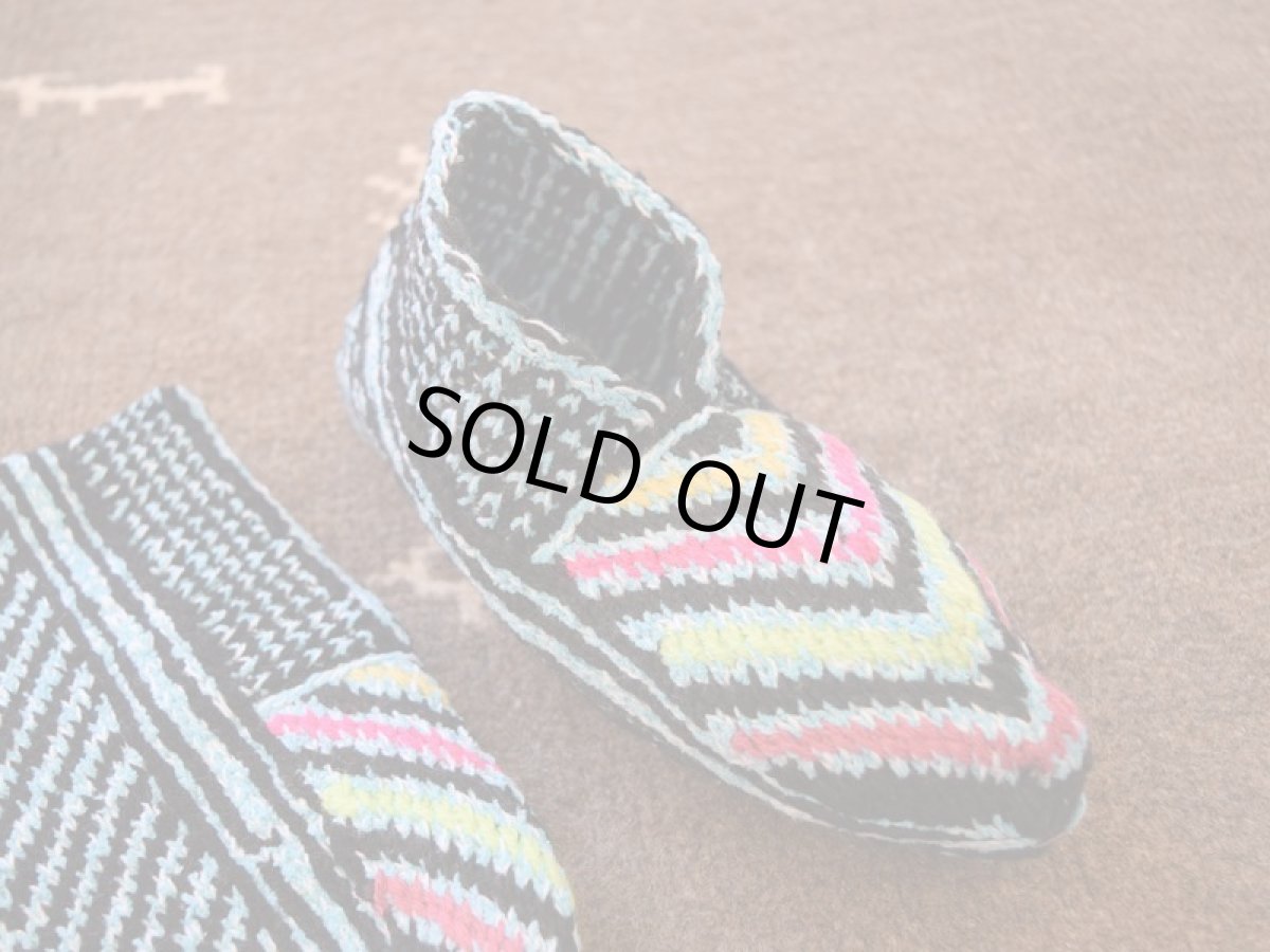 画像3: 新品 イラン製 アクリル混ウール ショート くるぶし丈 21-22 cm 手編み靴下 ニットルームソックス Long Knit Room Socks n-as2122-141h2a3 (3)