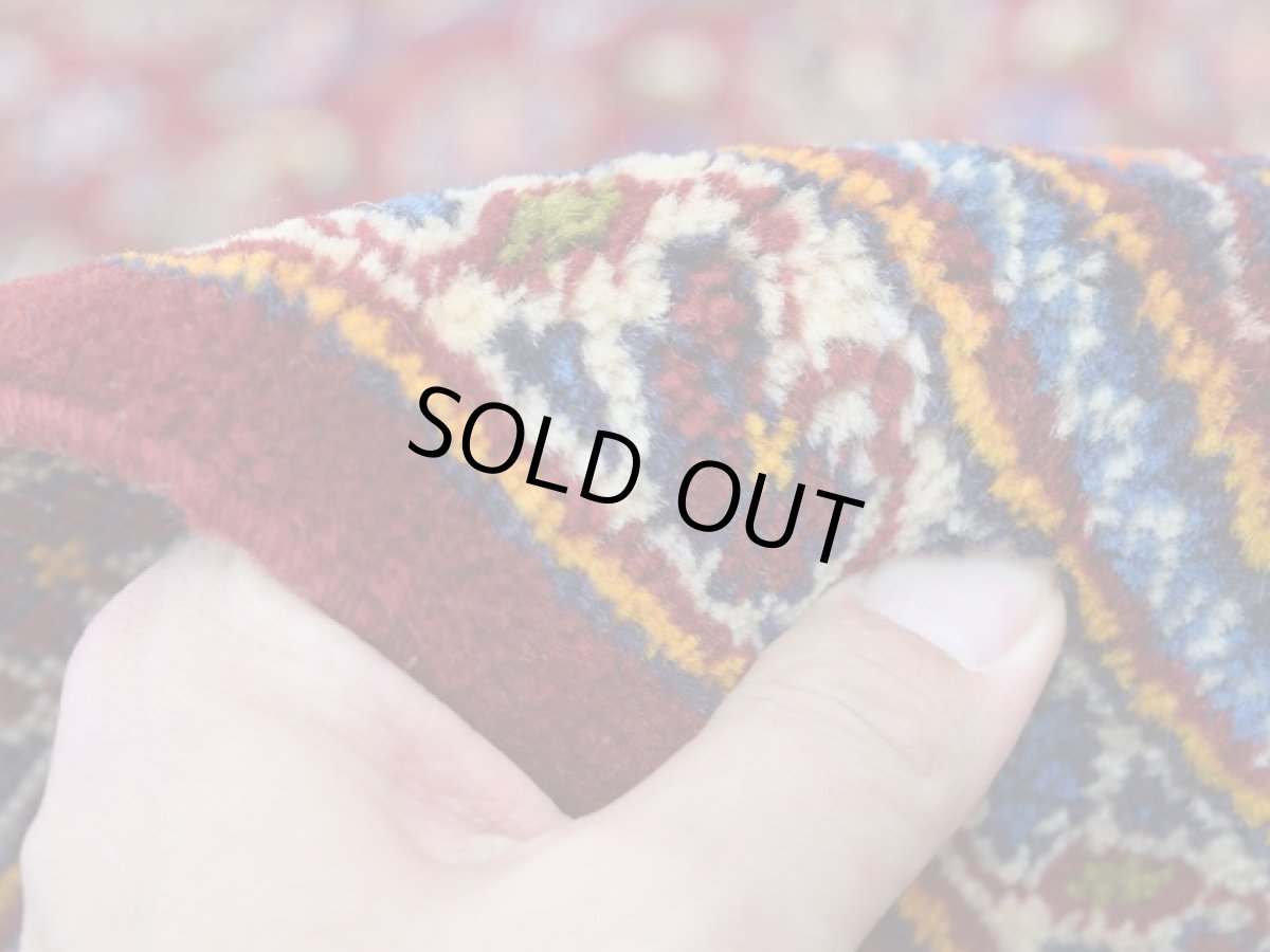 画像11: 良品 ペルシャ 絨毯 カシャーン 産 縦2.5m 横1.5m 4㎡ 4帖程度 リビング ダイニング 2-3人掛けソファ サイズ 255 x 150 cm No.R349 ウール 手織り ラグ 敷物 カーペット メダリオン 赤 ビンテージ b-r349-255150h762-053 (11)