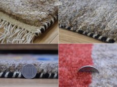 画像20: 新品 ペルシャ ギャッベ 縦1.5m 横1m 2人掛けソファ サイズ 145 × 95 cm No.P402 肉厚 天然 ウール ギャベ 手織り ハンドメイド ラグ 絨毯 カーペット 動物 生命の樹 パッチワーク柄 マルチカラー n-p402-145095h041a091 (20)
