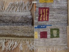 画像19: 新品 ペルシャ ギャッベ 縦1.5m 横1m 2人掛けソファ サイズ 145 × 95 cm No.P402 肉厚 天然 ウール ギャベ 手織り ハンドメイド ラグ 絨毯 カーペット 動物 生命の樹 パッチワーク柄 マルチカラー n-p402-145095h041a091 (19)