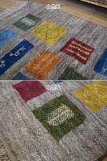 画像6: 新品 ペルシャ ギャッベ 縦1.5m 横1m 2人掛けソファ サイズ 145 × 95 cm No.P402 肉厚 天然 ウール ギャベ 手織り ハンドメイド ラグ 絨毯 カーペット 動物 生命の樹 パッチワーク柄 マルチカラー n-p402-145095h041a091 (6)