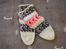 画像1: 新品 イラン製 ウール ミドル 25-26 cm 手編み靴下 ニットルームソックス Long Knit Room Socks n-wm2526-155h4a5 (1)