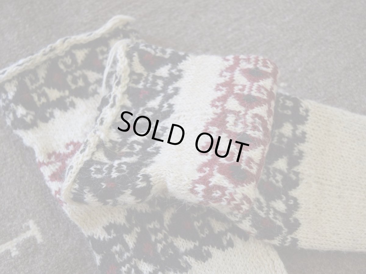 画像3: 新品 イラン製 ウール ミドル 25-26 cm 手編み靴下 ニットルームソックス Long Knit Room Socks n-wm2526-154h4a5 (3)