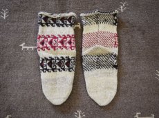 画像2: 新品 イラン製 ウール ミドル 25-26 cm 手編み靴下 ニットルームソックス Long Knit Room Socks n-wm2526-158h4a5 (2)