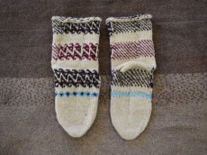 画像2: 新品 イラン製 ウール ミドル 26-27 cm 手編み靴下 ニットルームソックス Long Knit Room Socks n-wm2627-160h4a5 (2)