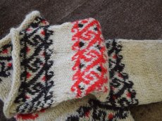 画像3: 新品 イラン製 ウール ミドル 26-27 cm 手編み靴下 ニットルームソックス Long Knit Room Socks n-wm2627-159h4a5 (3)