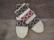 画像1: 新品 イラン製 ウール ミドル 26-27 cm 手編み靴下 ニットルームソックス Long Knit Room Socks n-wm2627-161h4a5 (1)