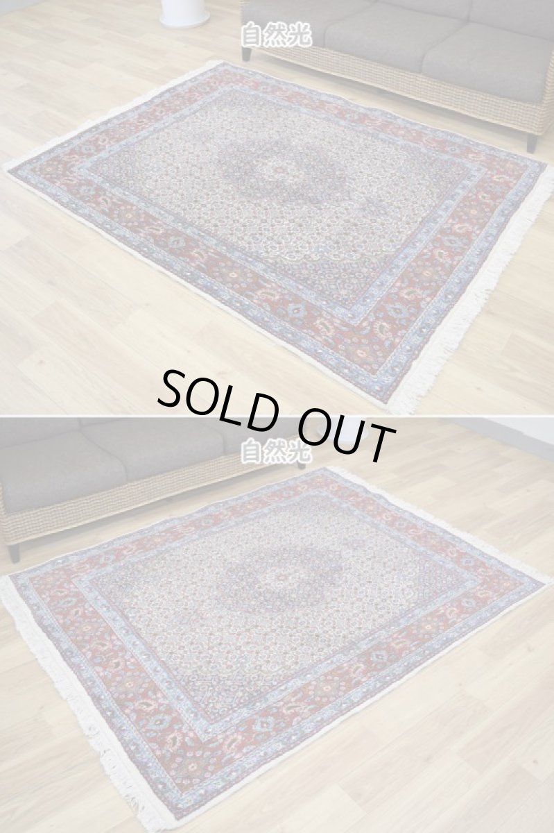 画像4: 良品 ペルシャ 絨毯 ムード 産 縦2m 横1.5m 3㎡ 3帖程度 リビング ダイニング 2-3人掛けソファ サイズ 195 x 145 cm No.R352 ウール 手織り ラグ 敷物 カーペット メダリオンコーナー マヒ柄 ヘラティ模様 中古品に抵抗がある方にもお勧めです ab-r352-195145h052-253 (4)