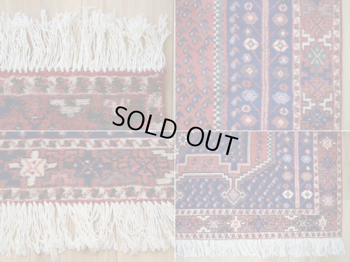 画像19: 良品 ペルシャ 部族絨毯  シャハレババク 縦2m 横1.5m 3㎡ 〜3帖程度 リビング ダイニング 2〜3人掛けソファ サイズ 195 x 155 cm No.P480 ウール 手織り ハンドメイド トライバル ラグ 部族絨毯 マット カーペット ボテ 幾何学模様 民族柄 ネイビー 赤 ヴィンテージ ビンテージ  b-p480-195155h023p (19)