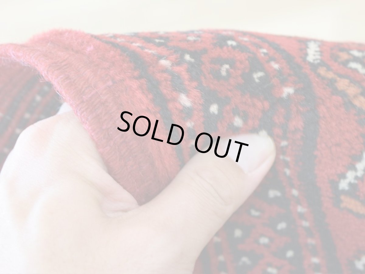 画像14: 良品 ペルシャ 部族絨毯 バルーチ 縦2m 横1m 2.2㎡ 〜2帖程度 リビング ダイニング 2〜3人掛けソファ センターテーブル サイズ 190 x 112 cm No.R218 天然 肉厚 ウール 手織り トライバル ラグ 敷物 マット カーペット 幾何学模様 ヴィンテージ ビンテージ  赤 レッド b-r218-190112h001-031 (14)